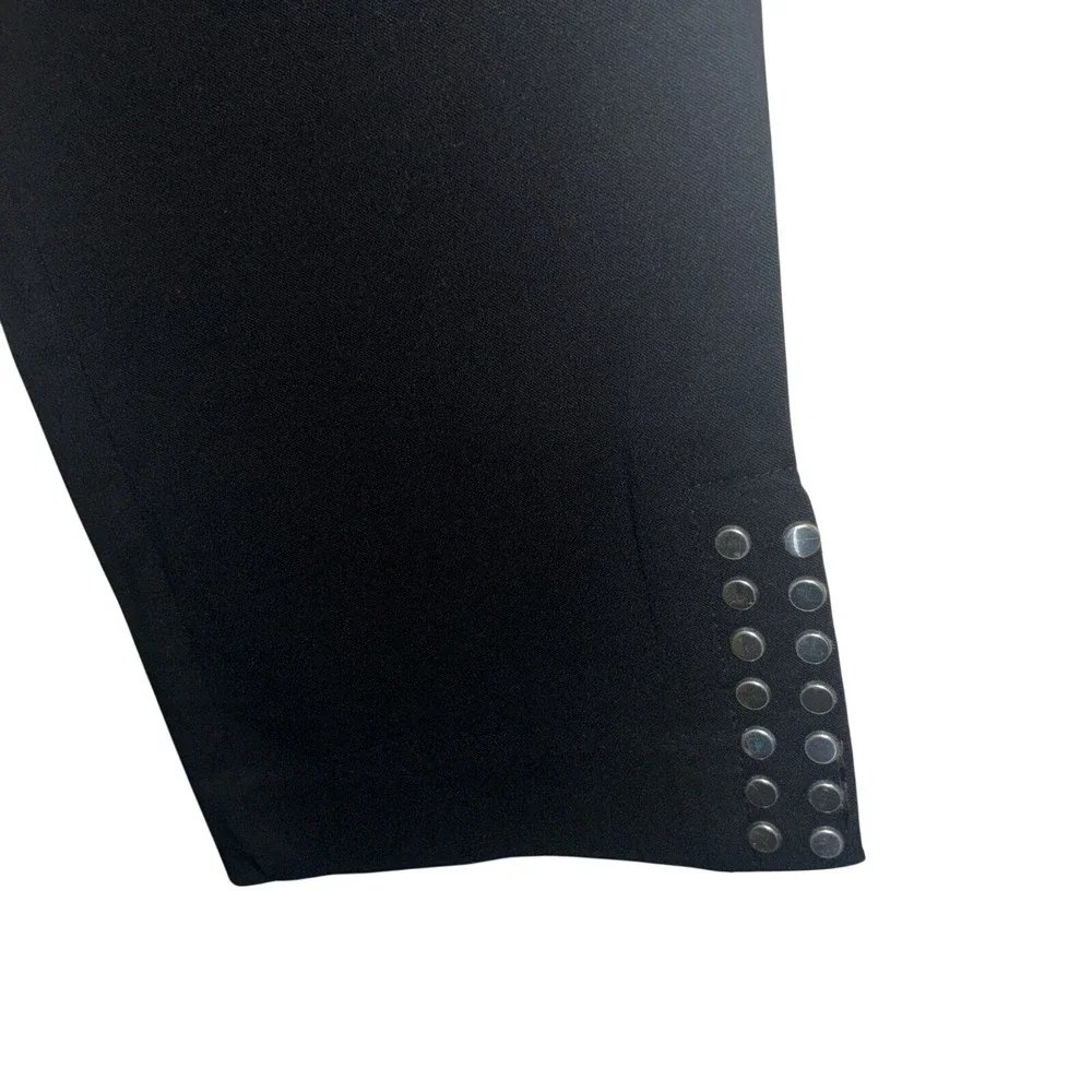 Jm Collection‎ Women's Pants Black Stretch Work Pant Sz Sm - Med Studded Ankle